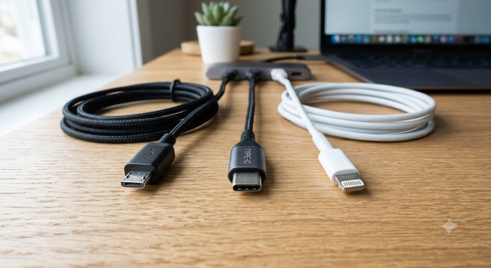 تفاوت کابلهای USB-C، Lightning و Micro USB