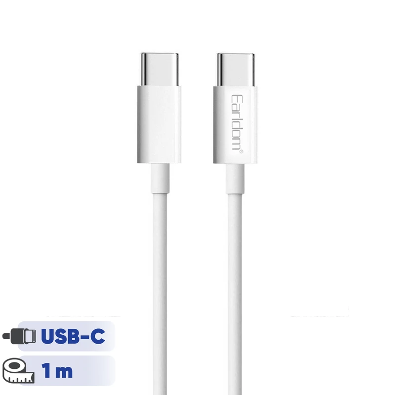کابل شارژ و انتقال داده دو سر Type-C ارلدام مدل EC-166C PD60W طول 1 متر