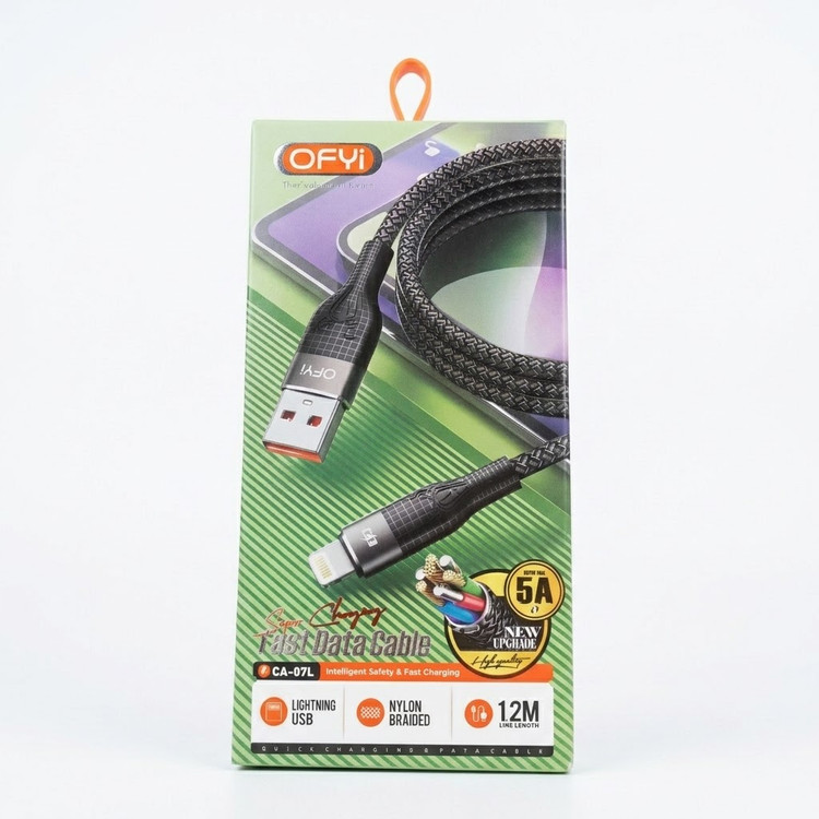 کابل تبدیل USB به لایتنینگ اوفی مدل OFYI CA-07L طول ۱.۲ متر