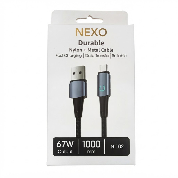 کابل تبدیل USB به Micro USB نکسو مدل NEXO NC-102 توان 67 وات طول ۱ متر