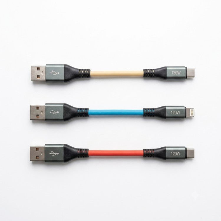 کابل تبدیل USB به Lightning فست شارژ مدل پاوربانک طول ۳۰ سانتیمتر