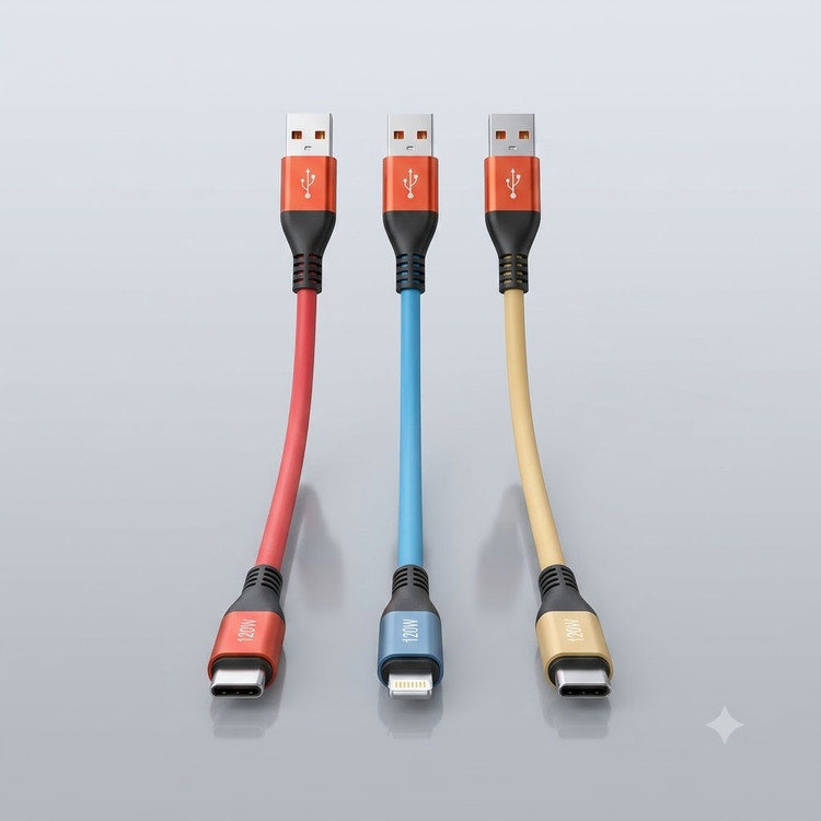 کابل تبدیل USB به Lightning فست شارژ مدل پاوربانک طول ۳۰ سانتیمتر
