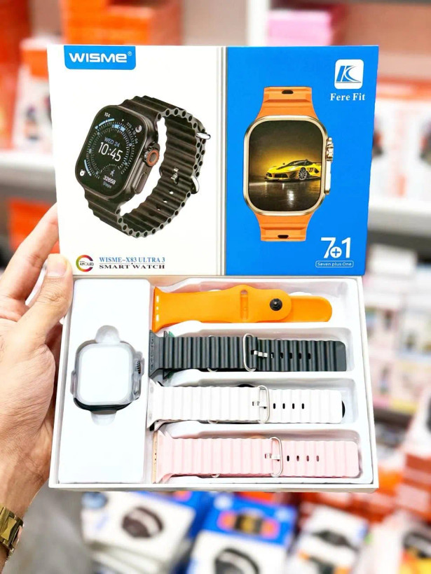 ساعت هوشمند ویسمی مدل X83 Ultra 3 با بند سیلیکونی به همراه ۶ بند اضافه